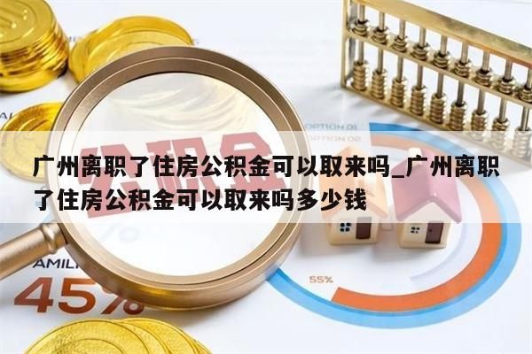 广州离职了住房公积金可以取来吗_广州离职了住房公积金可以取来吗多少钱